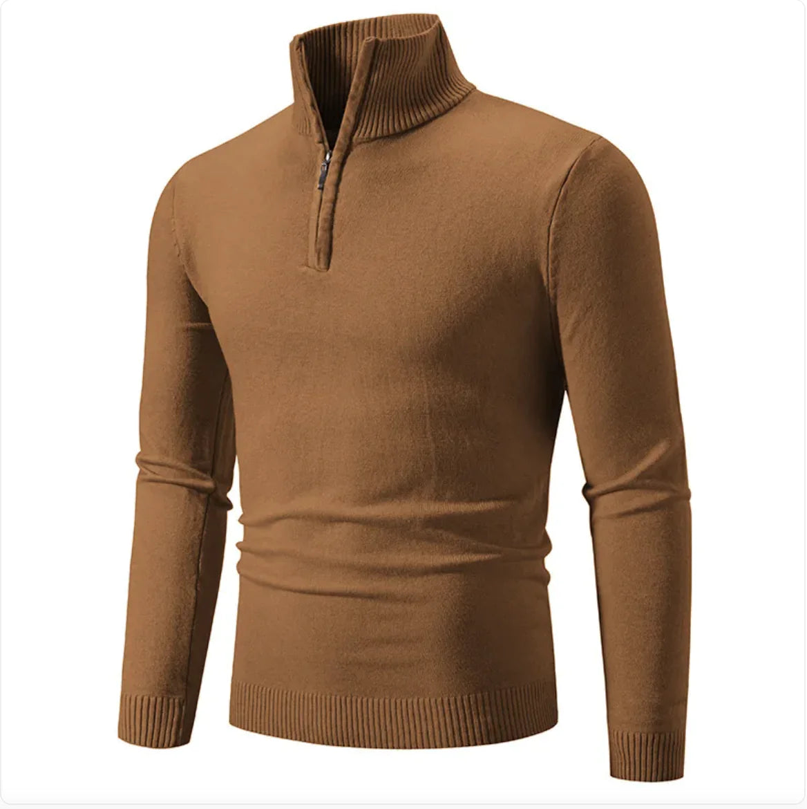 Men's Cotton Half-Zip Turtleneck Sweater