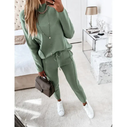 Turtle Neck Long Sleeve Fleece Trousers