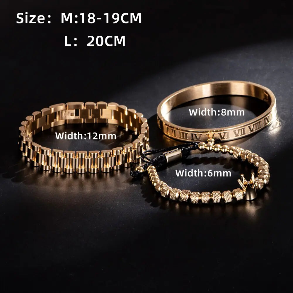 Luxury Crown Roman Numeral Bracelet Band