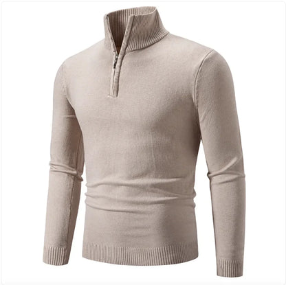 Men's Cotton Half-Zip Turtleneck Sweater