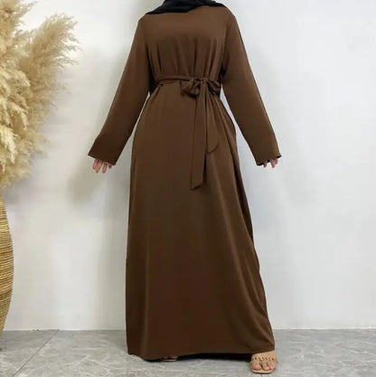 Women's Lace Up Pocket Muslim Dress