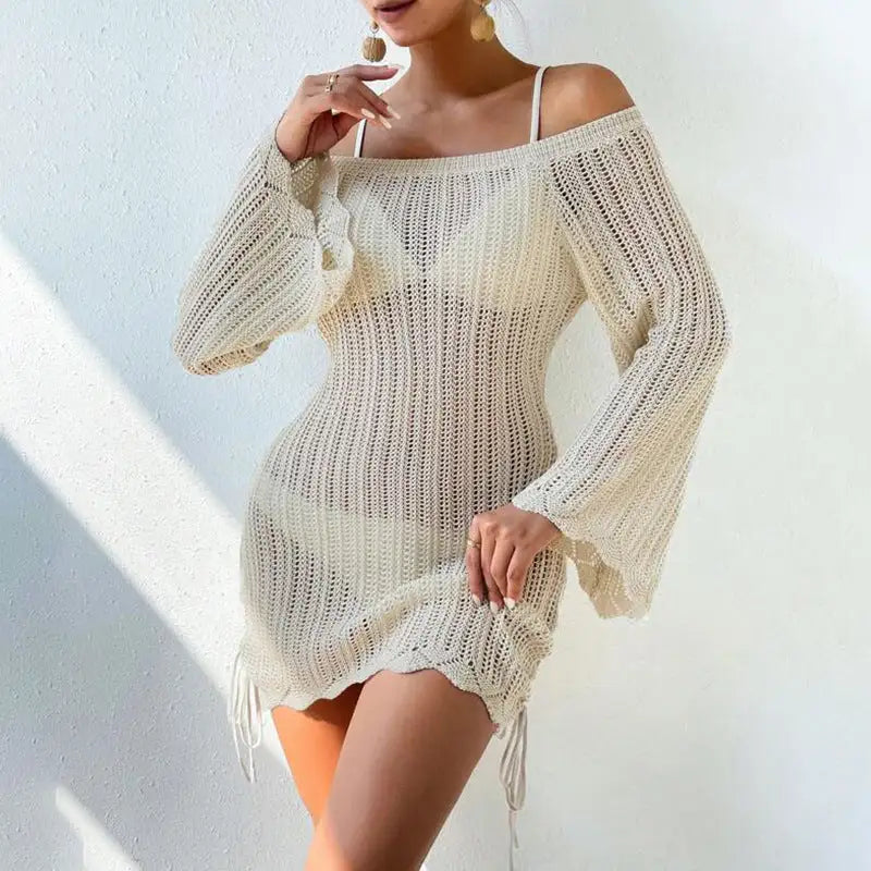 Elegant Knit Beachwear Dress