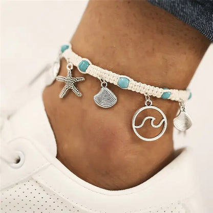 Modyle Bohemian Shell Starfish Anklets for Wome