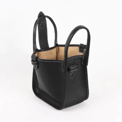 Top-Grain Leather Tote Handbag