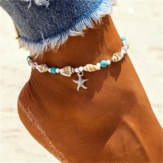 Modyle Bohemian Shell Starfish Anklets for Wome