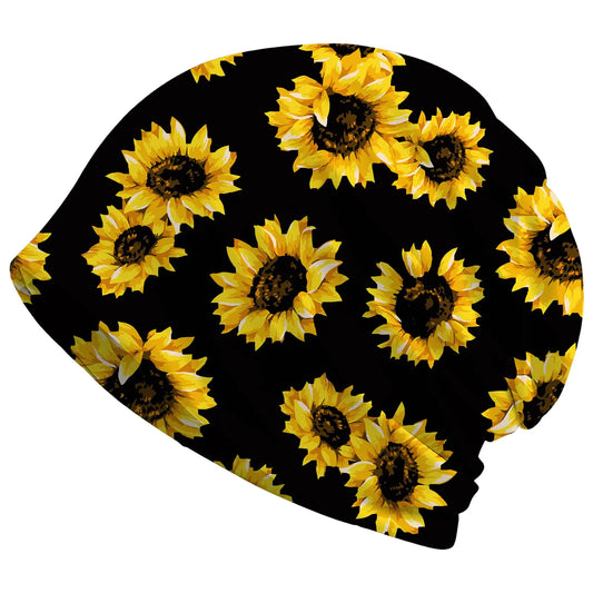 Sunflower Stretch Turban Beanie for Women