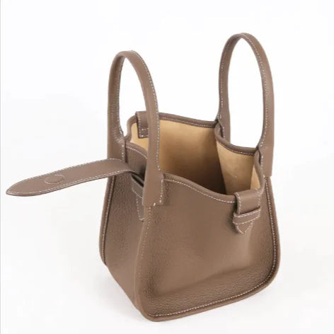 Top-Grain Leather Tote Handbag