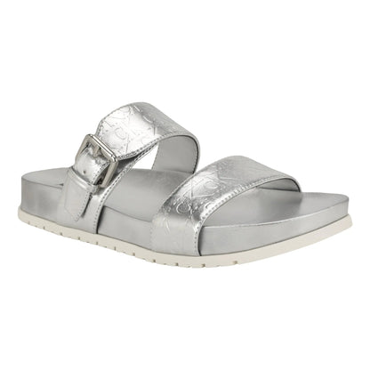 Calvin Klein Womens Landesa Sandal Silver 040 8