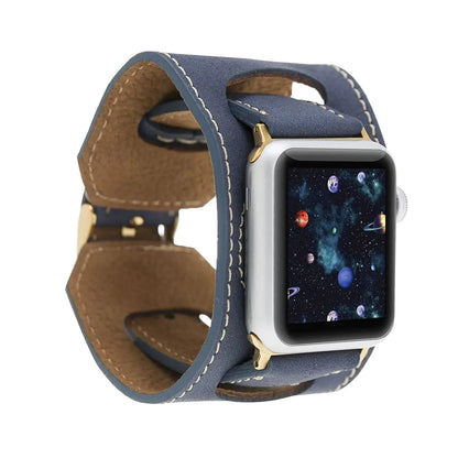 Leather Cuff Watch Strap for Apple Watches 49mm, Handmade, Multi-Series