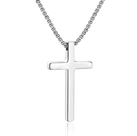 Ursteel Cross Necklaces for Men Gold Plated Cross Necklaces Stainless Steel Mens Cross Necklace 22 Inch Necklace for Men Gifts